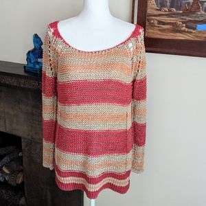 Free People Desert Moon Striped Sweater Medium